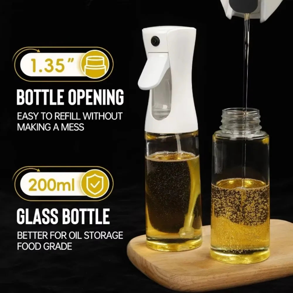 Oil Spray for Cooking - Reusable Olive Oil Dispenser Bottle Mist Sprayer Accessory for Kitchen