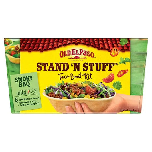 Old El Paso Stand 'N Stuff Smoky BBQ Taco Boat Kit 350g (Case of 4)