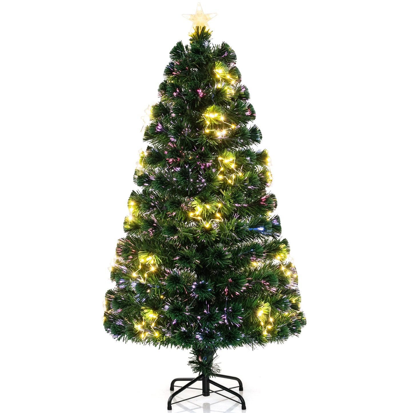 Optical Fiber Christmas Tree Pre-Lit Artificial Xmas Tree-1.2M
