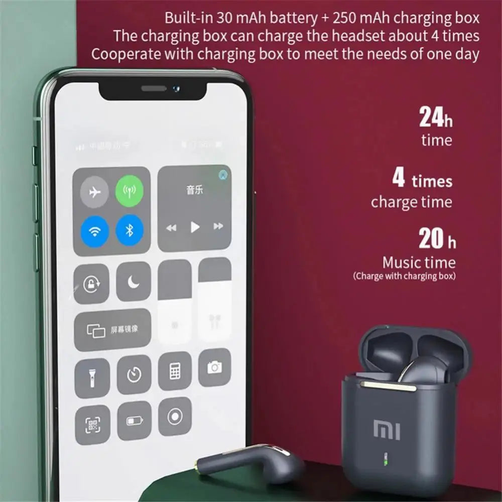 Xiaomi J18 TWS Wireless Earphones: Bluetooth In-Ear Headphones with Mic, Touch Control & Stereo Sound for Sports/Gaming