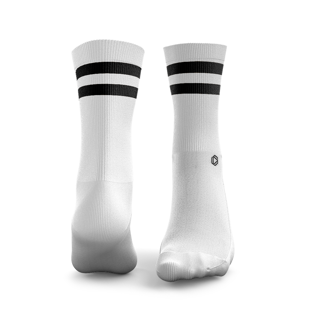 White HEXXEE 2Stripe Socks X3