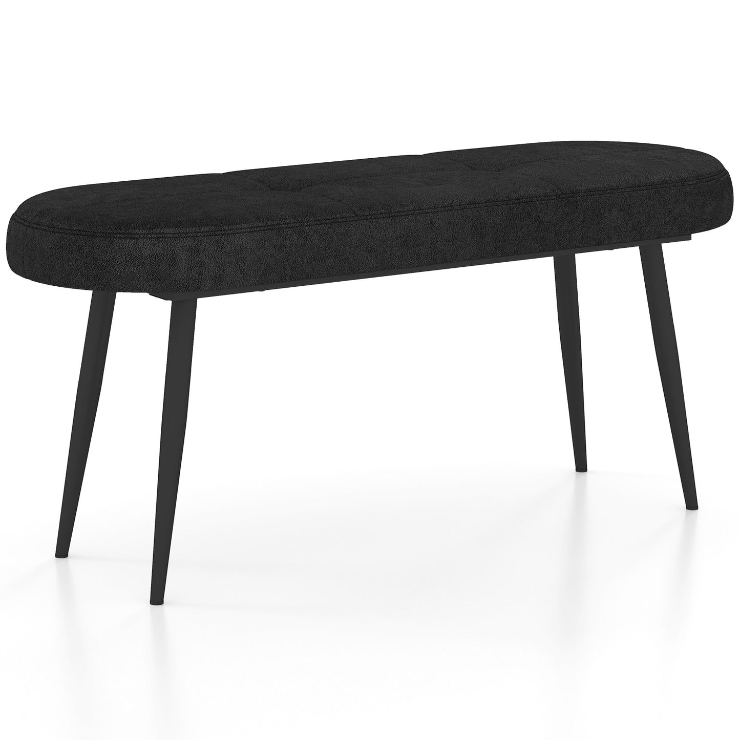 113 cm Ottoman Bench with Sponge Padded Cushion for Entryway Living Room Foyer-Grey