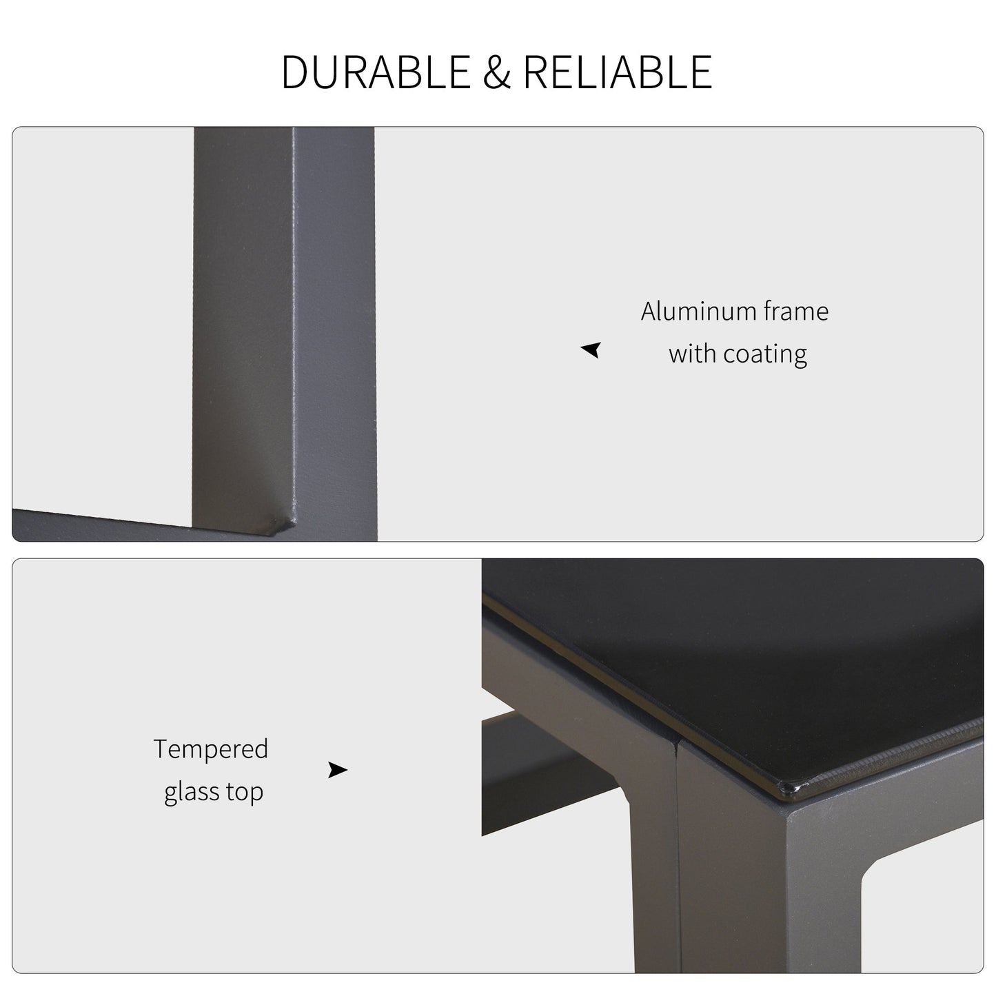 Outsunny 5-Piece Outdoor Patio Set Padded Cushion Coffee Table Aluminum Tube