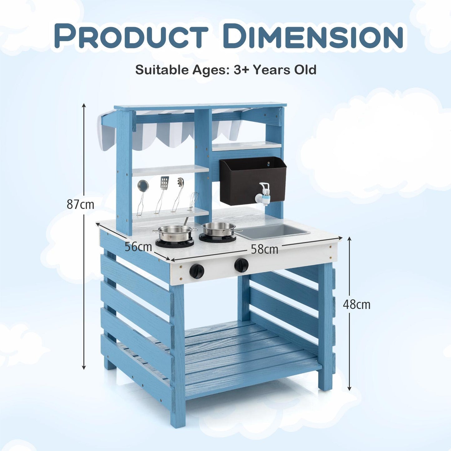 Outdoor Double-Sided Mud Kitchen for Kids