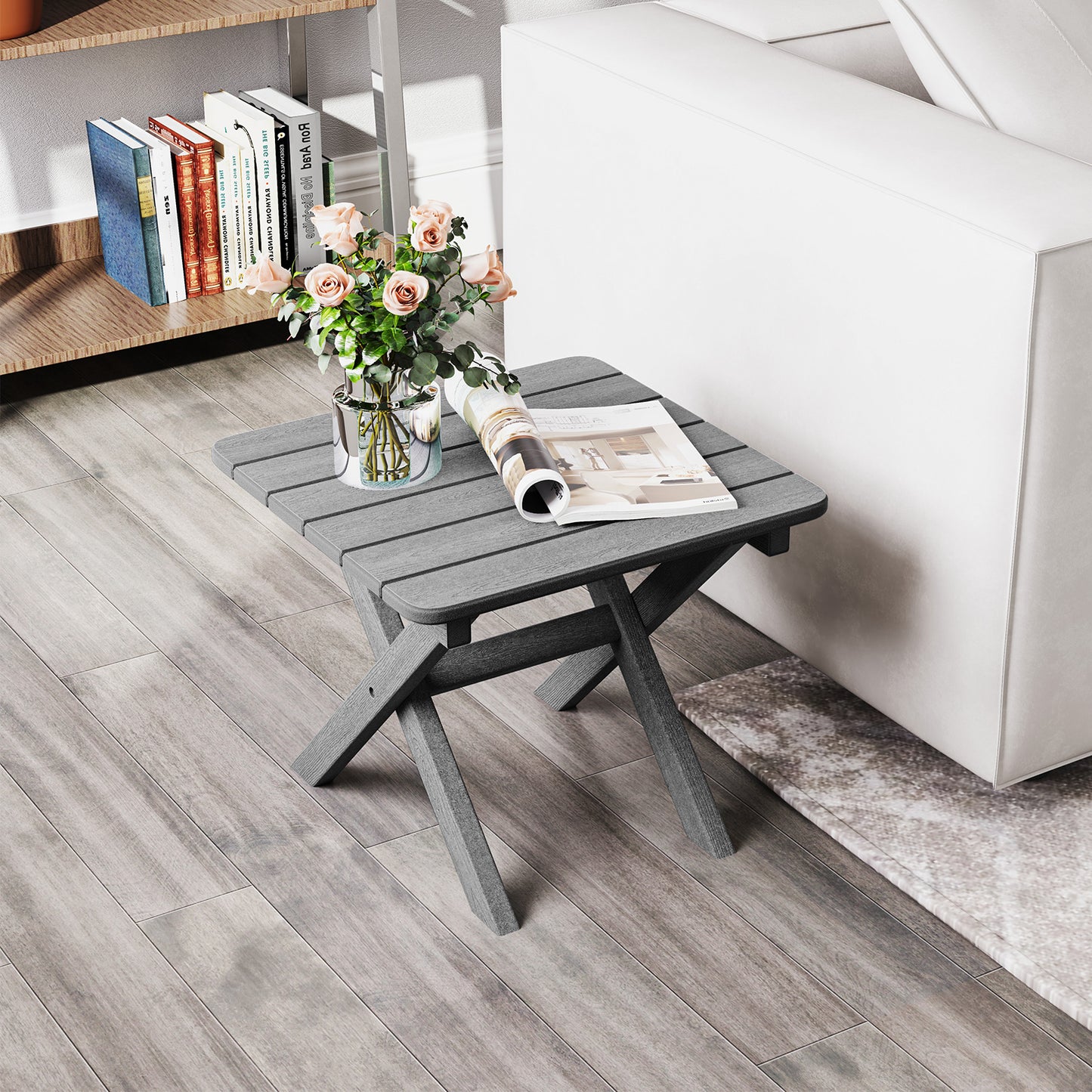 Outdoor Folding Side Table-Black