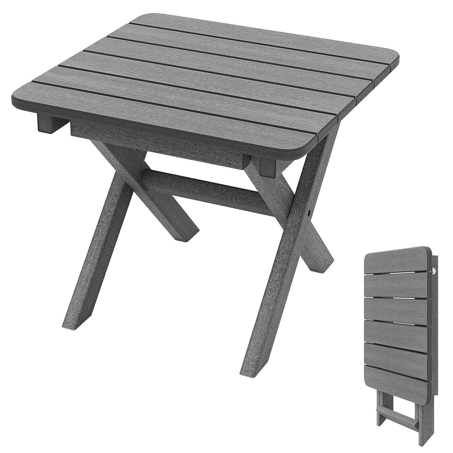 Outdoor Folding Side Table-Black