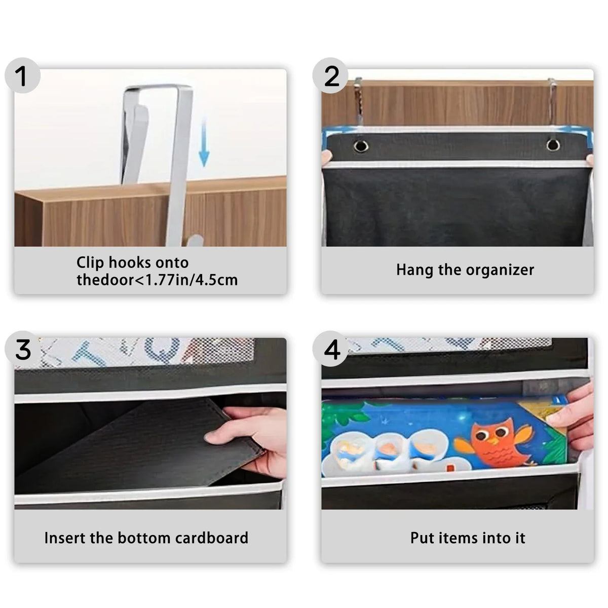 Over the Door Storage Organiser with 5 Shelves, Hanging Door Organizer Bedroom