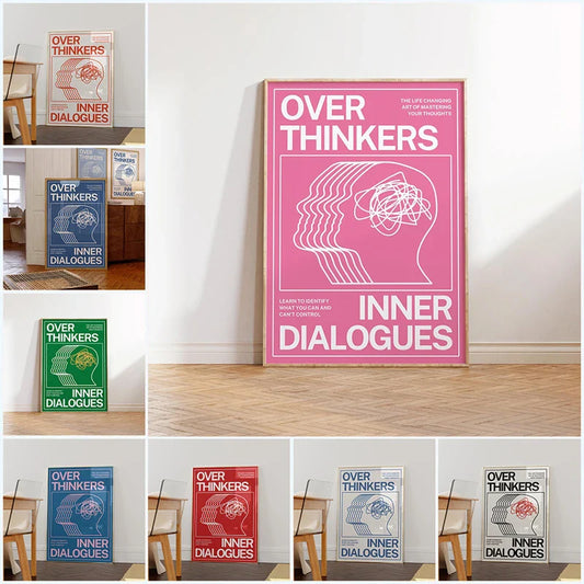 Overthinkers Typography Poster – Modern Minimal Wall Art Print