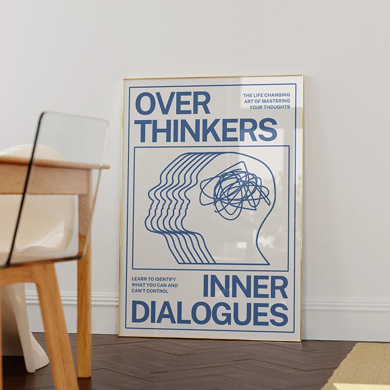 Overthinkers Typography Poster – Modern Minimal Wall Art Print