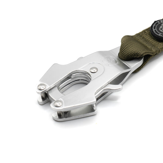 BTactical™ Nylon Frog Clip Dog Lead | Extra-Strong Anti Tangle - Khaki Green