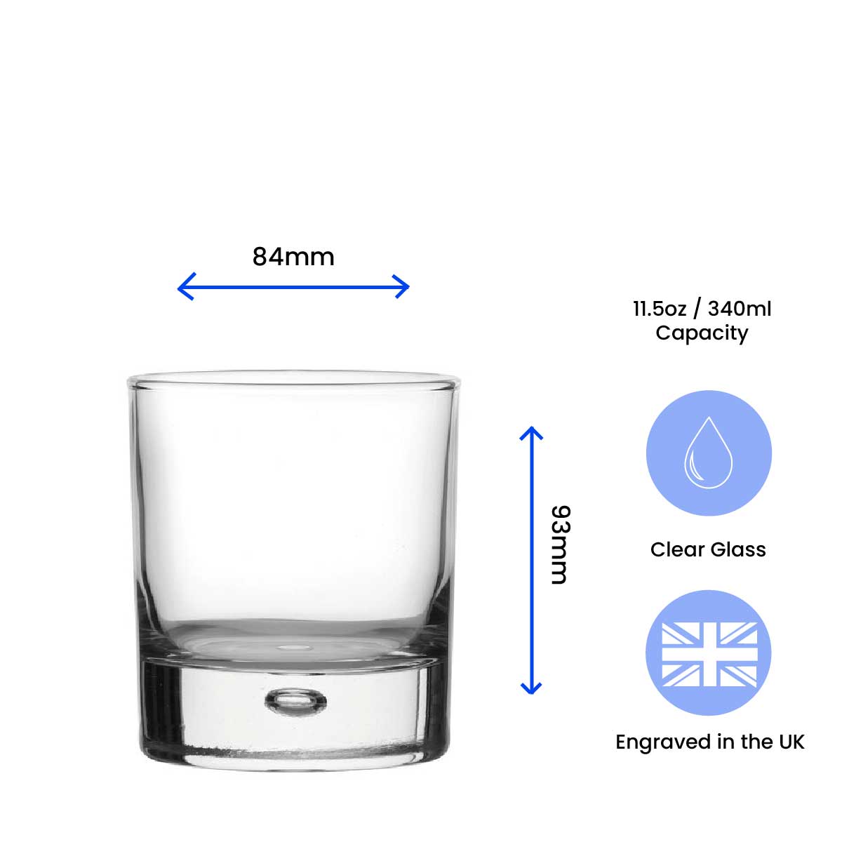 Engraved Bubble Whisky Glass with Best Dad Ever design