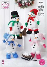 King Cole Christmas Knitting Pattern for Small & Large Snowmen 9182
