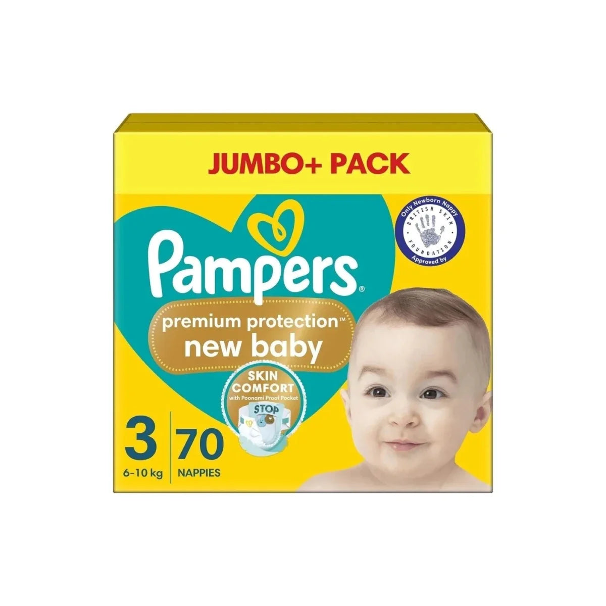Pampers Premium Protection Size 3 Jumbo Pack 70 nappies