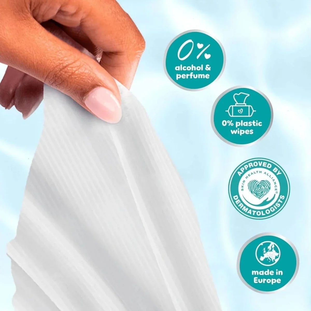 Pampers 99% Water Plastic Free Baby Wipes 9x60 pcs