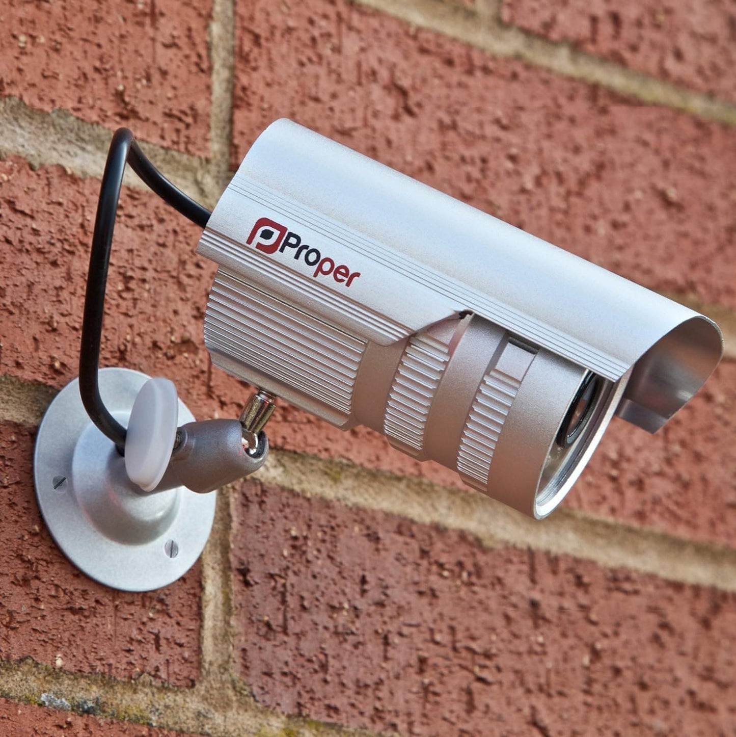 ProperAV Dummy CCTV Outdoor Fake Security Camera - Pack of 2