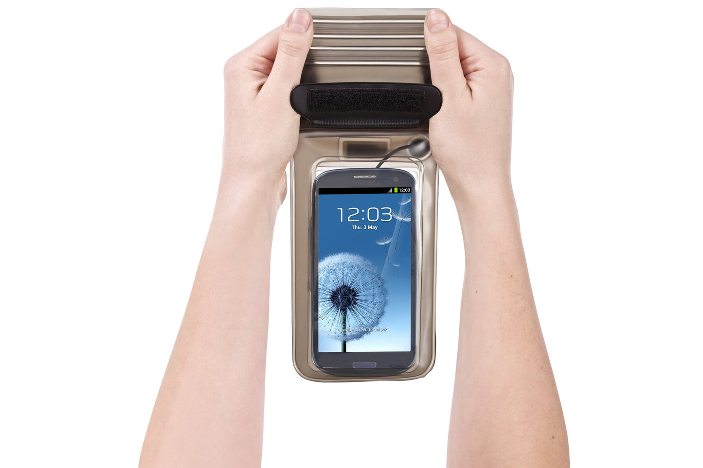 ProperAV Waterproof Case with Waterproof Earphones for Smartphones