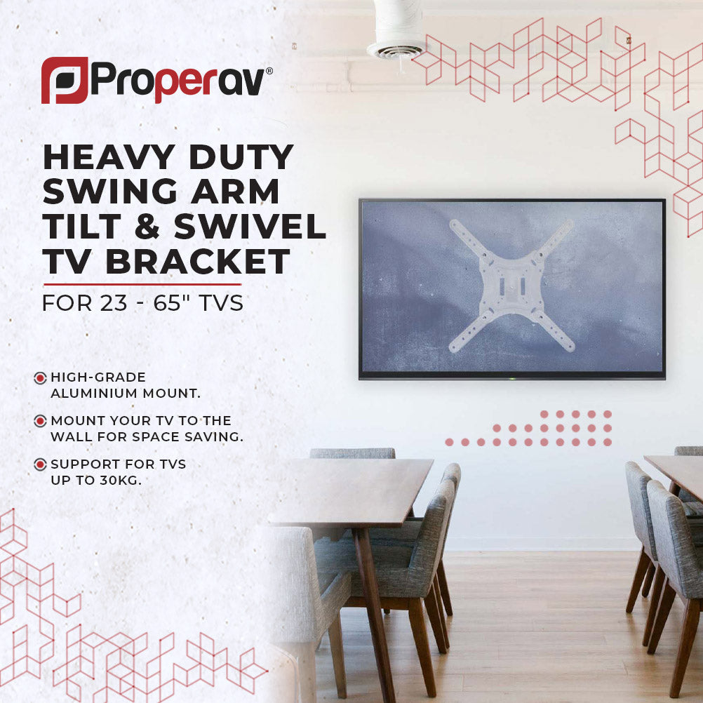 ProperAV TV Wall Bracket (23" - 65" / 30kg Capacity / VESA Max. 400x400)