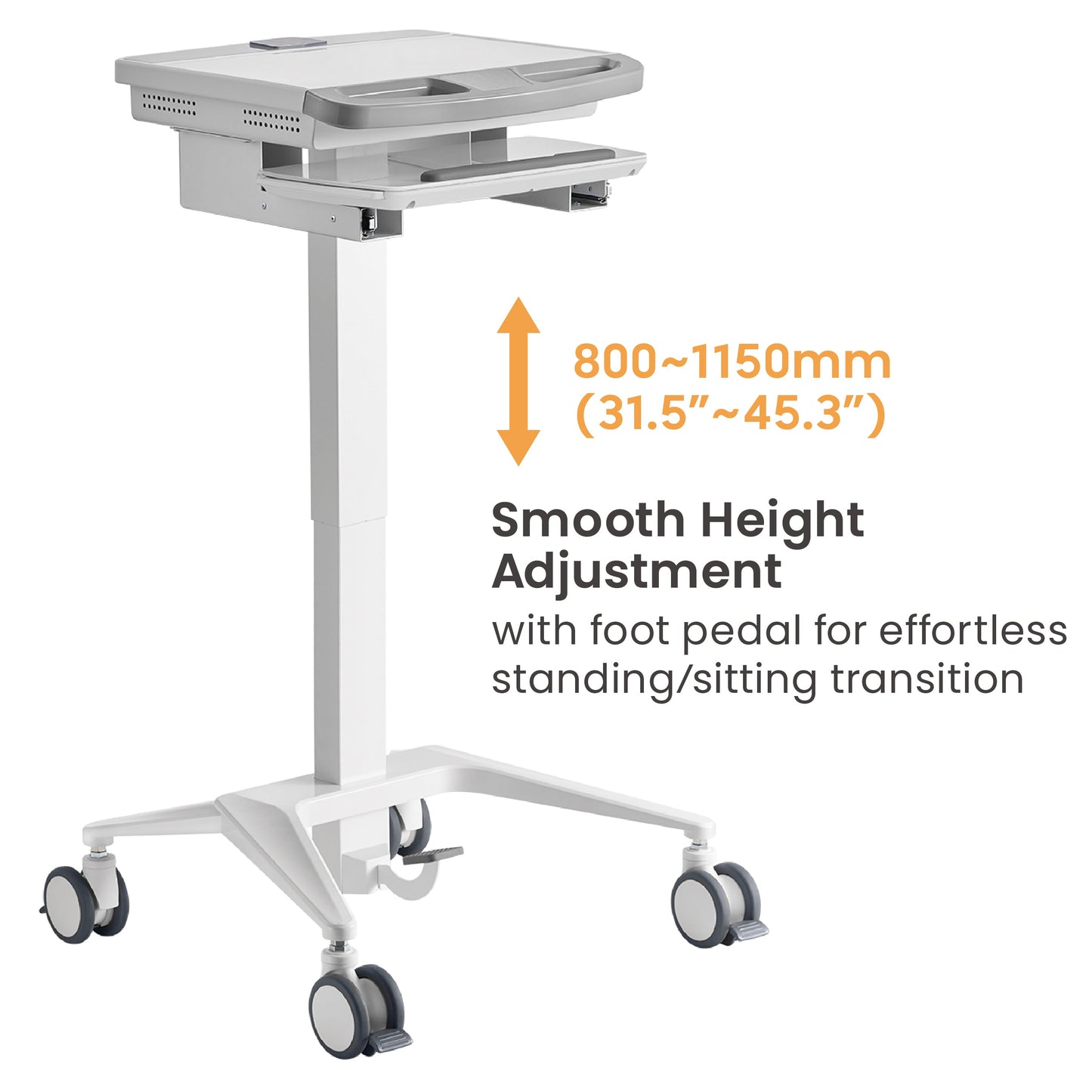 ProperAV Mobile Workstation Trolley Cart
