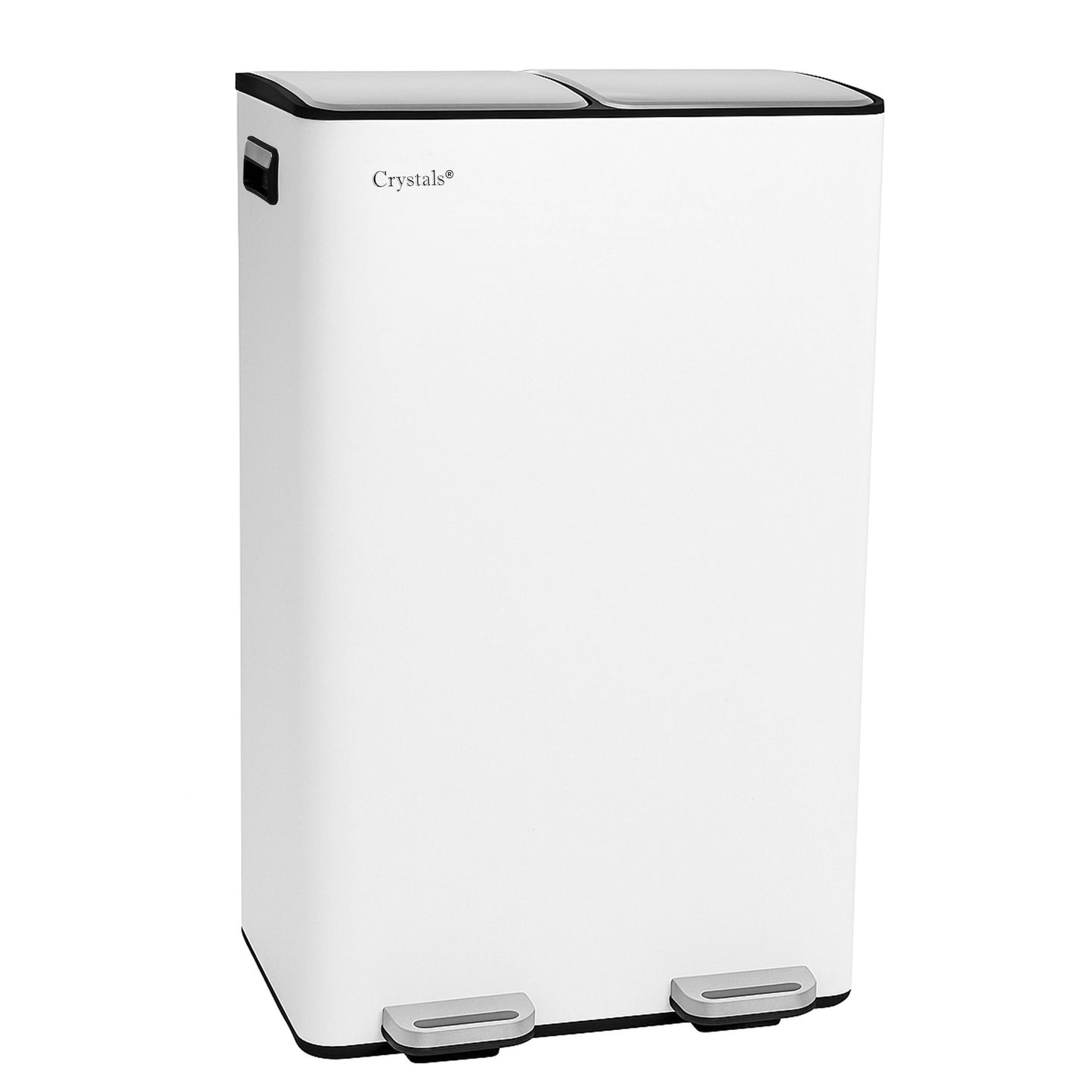 60L Dual Compartment Pedal Bin - White