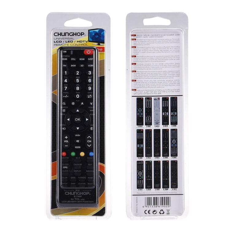 CHUNGHOP E-T908 Universal Remote Controller for TCL LED TV / LCD TV / HDTV / 3DTV, for TCL TV