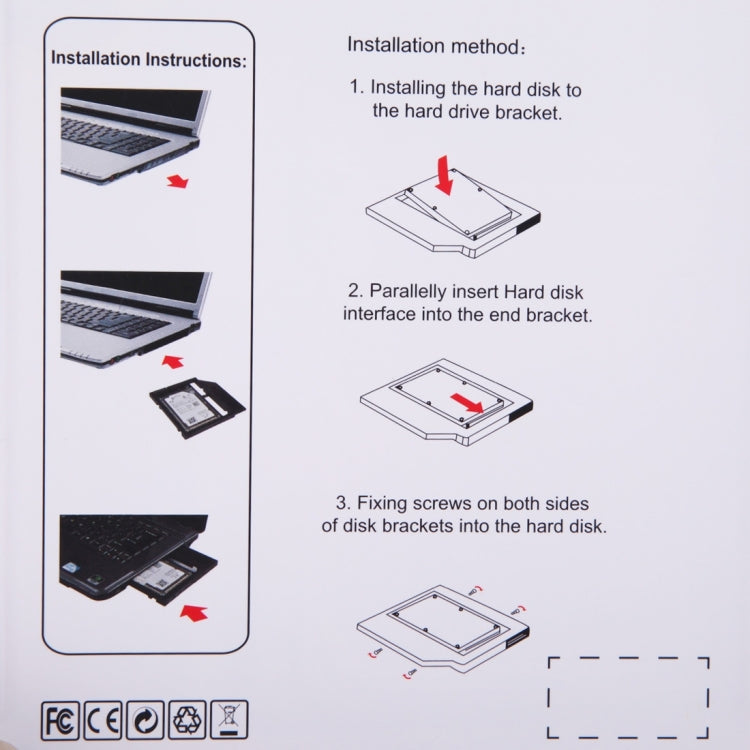 Universal 9 / 9.5mm SATA3 Hard Disk Drive HDD Caddy Adapter Bay Bracket for Notebook