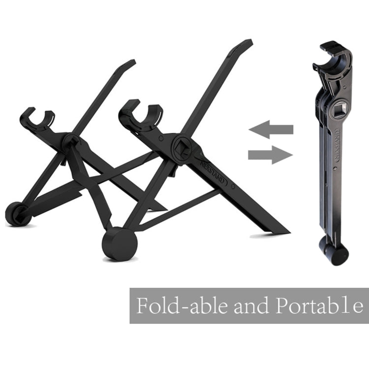NEXSTAND Portable Adjustable Foldable Desk Holder Stand for Laptop / Notebook, Suitable for: More than 11.6 inch(Black)