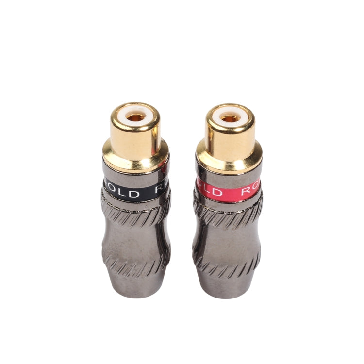 REXLIS TR026-1 2 PCS RCA Female Plug Audio Jack Gold Plated Adapter for DIY Audio Cable & Video cable, RCA Female