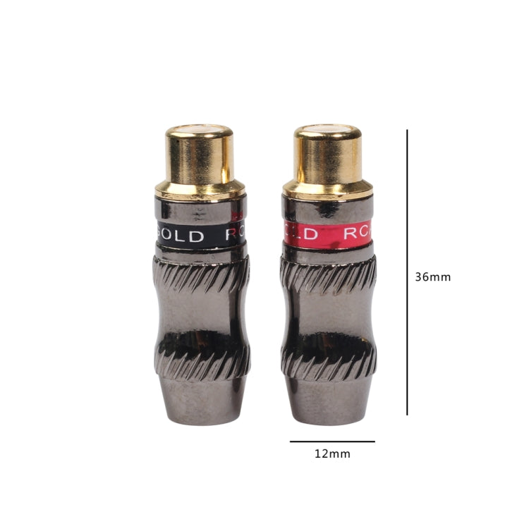 REXLIS TR026-1 2 PCS RCA Female Plug Audio Jack Gold Plated Adapter for DIY Audio Cable & Video cable, RCA Female