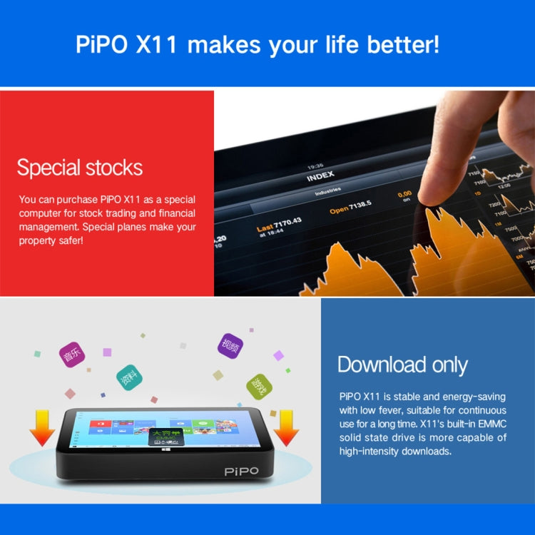 PiPo X11 TV Box Style Tablet Mini PC, 3GB+64GB, 9.0 inch Windows 10 Intel Celeron J4105 Quad Core up to 2.8GHz, US/EU Plug