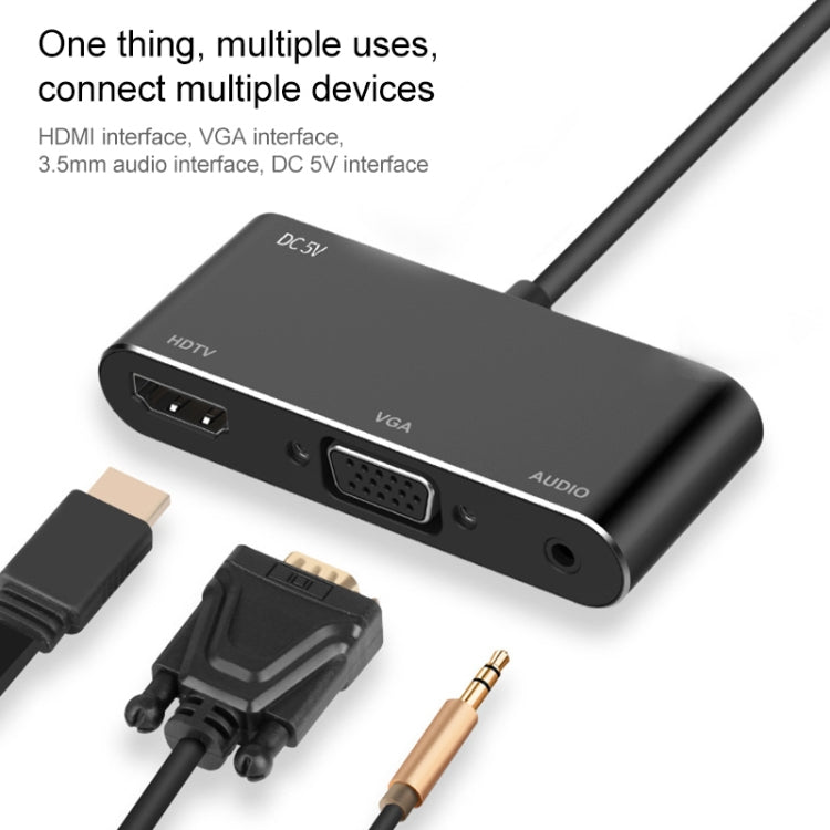 7585B 3 in 1 Micro USB / 8 Pin / Type-C to VGA / HDTV / AV Adapter Mobile HD Screen Player