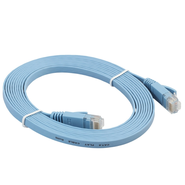 3m CAT6 Ultra-thin Flat Ethernet Network LAN Cable, Patch Lead RJ45 (Blue)