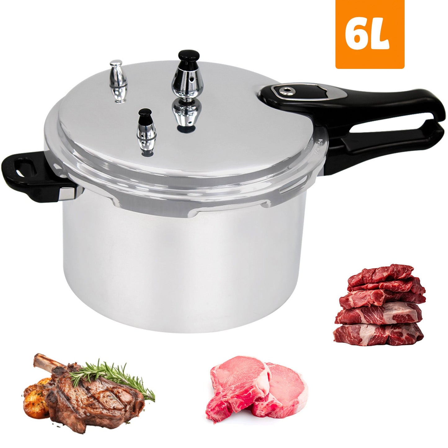 6/7.5 Litre Home Dual Handle Pressure Cooker