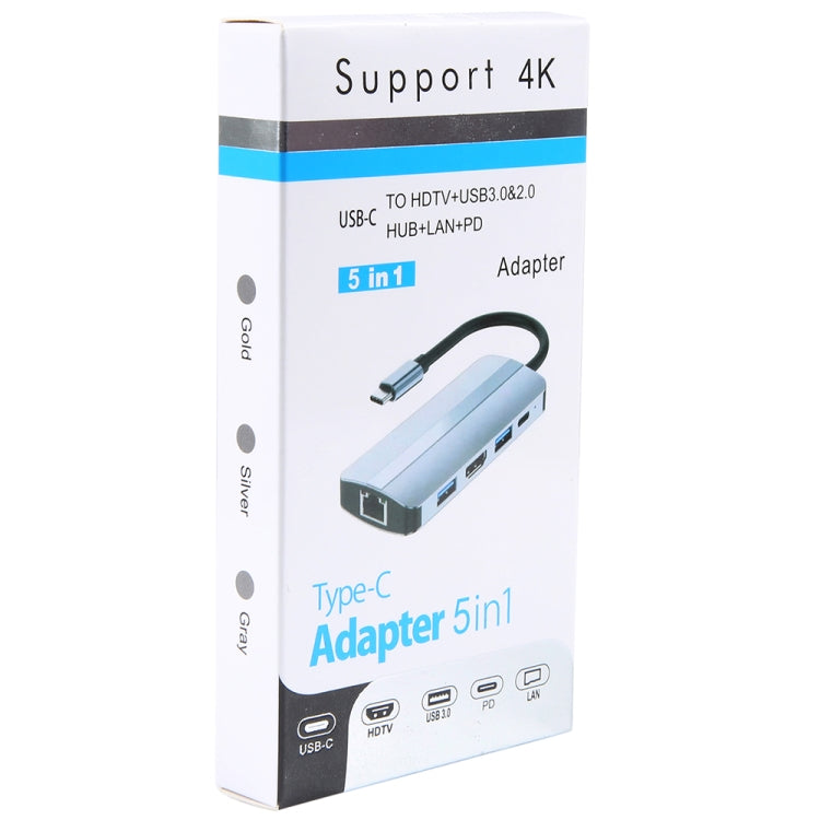 BYL-2109 5 in 1 USB-C / Type-C to USB Multifunctional Docking Station HUB Adapter, BYL-2109