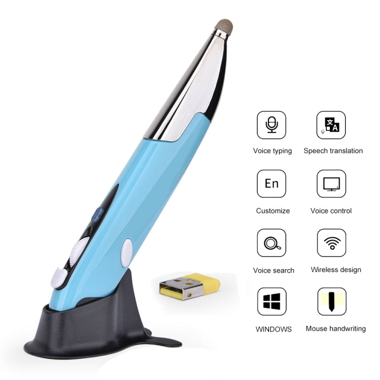 PR-06S 4-keys Smart Wireless Optical Mouse with Stylus Pen Function, Support Voice Operation / Translation (Blue)