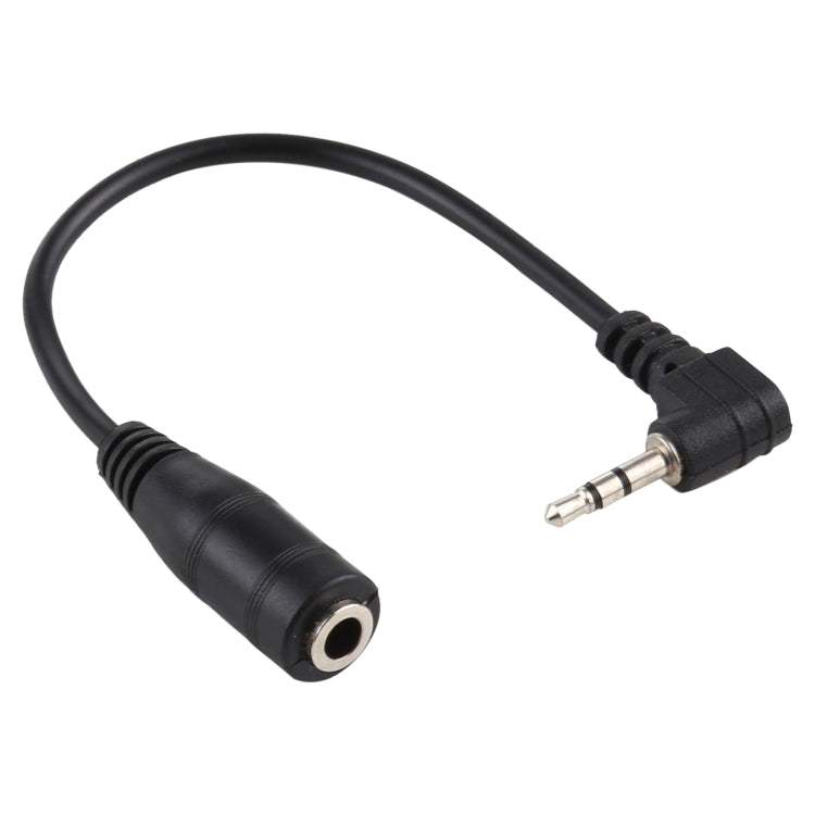 2.5mm Right Angle Male Plug to 3.5mm Female Jack Stereo AUX Audio DC Power Adapter Converter Cable, Length: 14cm