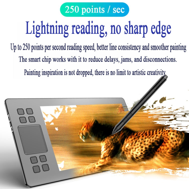 VEIKK A50 10x6 inch 5080 LPI Smart Touch Electronic Graphic Tablet, with Type-c Interface, A50