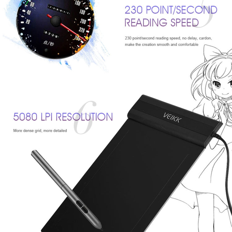 VEIKK S640 6x4 inch 5080 LPI Electronic Graphic Tablet