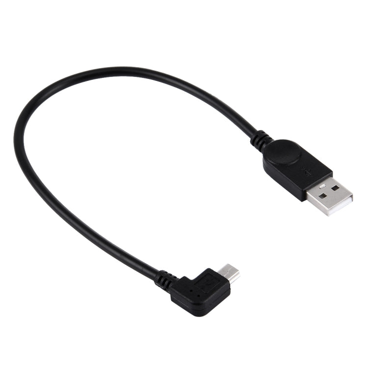 90 Degree Angle Left Mini USB to USB Data / Charging Cable, Length: 28cm, Left Angle Mini USB