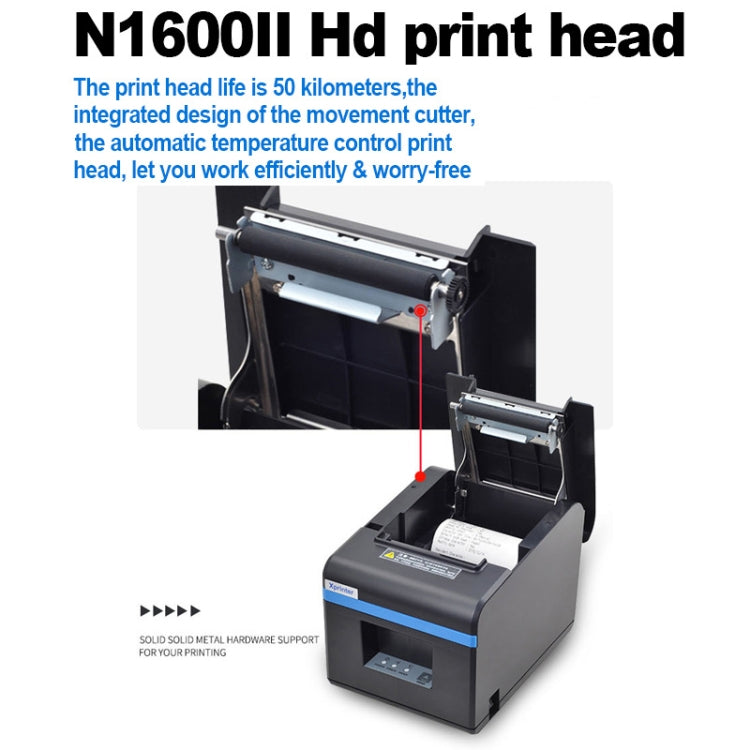 Xprinter N160II USB+WIFI Interface 80mm 160mm/s Automatic Thermal Receipt Printer, UK Plug, USB+WIFI Interface, UK Plug, USB+WIFI Interface, US Plug, USB+WIFI Interface, EU Plug