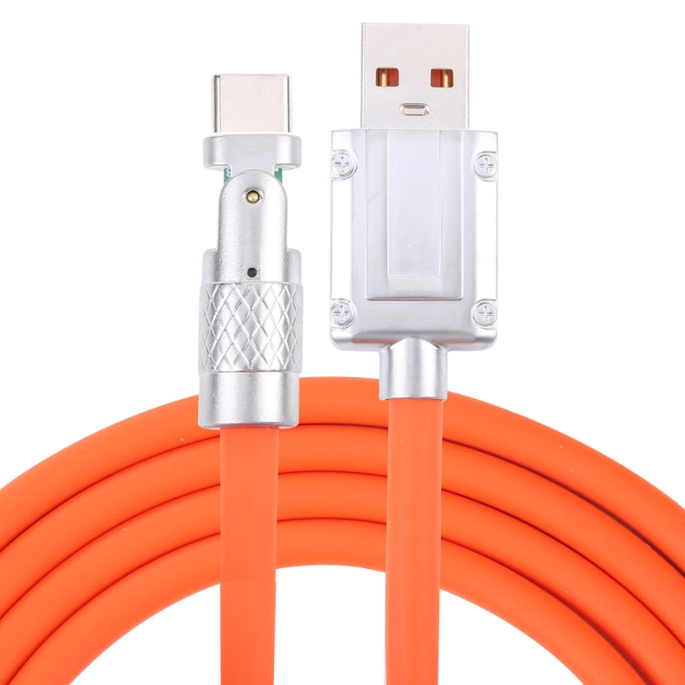 Mech Series 6A 120W USB to Type-C 180-degree Metal Plug Fast Charging Cable, Length: 1.8m, 1.8m 180-degree Type-C