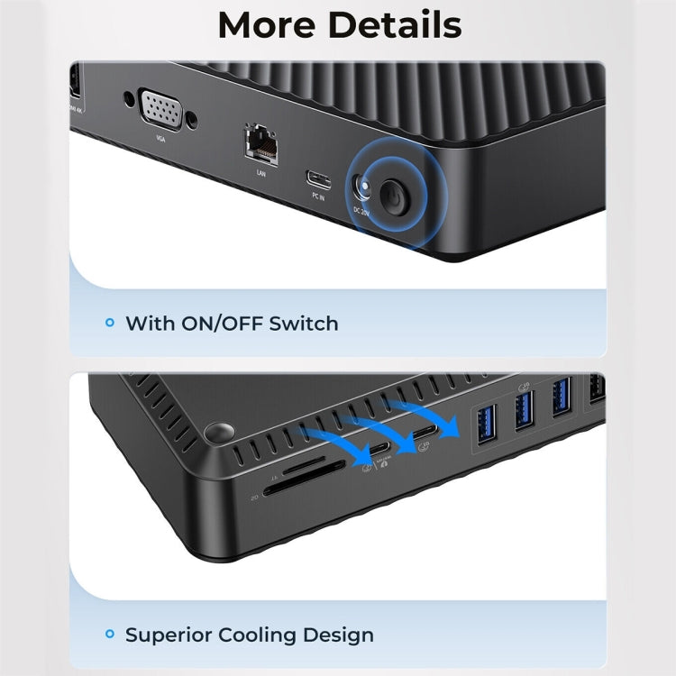 ORICO DKA20-BK-BP 10Gbps 20 in 1 Type-C 3.0 HUB Docking Station (UK Plug)