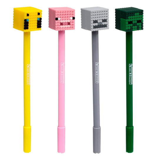 Fine Tip Pen with Silicone Topper - Minecraft (Pig/Bee/Zombie/Skeleton)