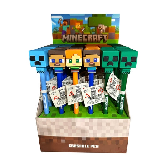 Erasable Pen with Silicone Topper - Minecraft Chibi
