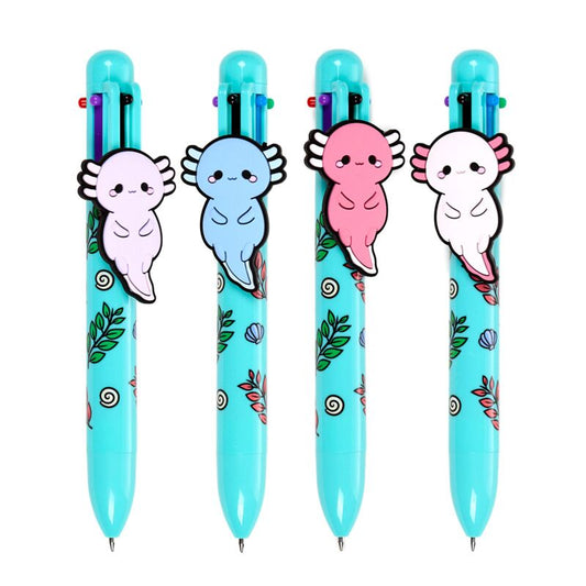 Multi Colour Pen (6 Colours) - Adoramals Maddie the Axolotl