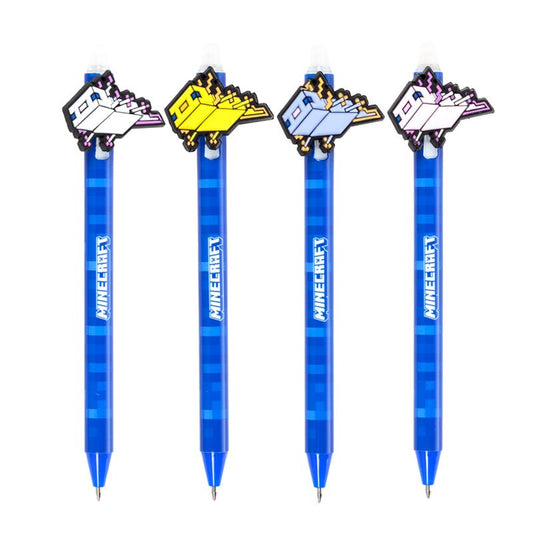 Erasable Pen with Silicone Topper - Minecraft Axolotl