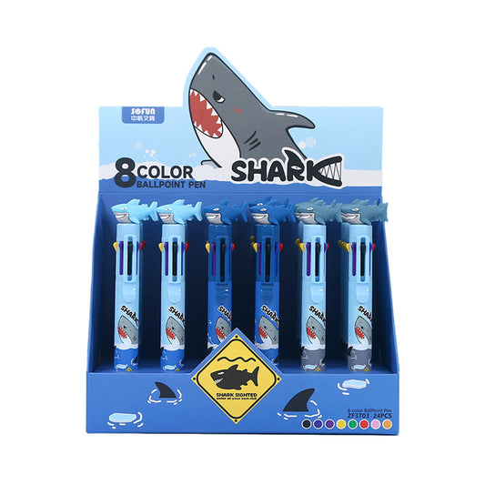 Shark Multi Colour Pen with Topper (8 Colours)