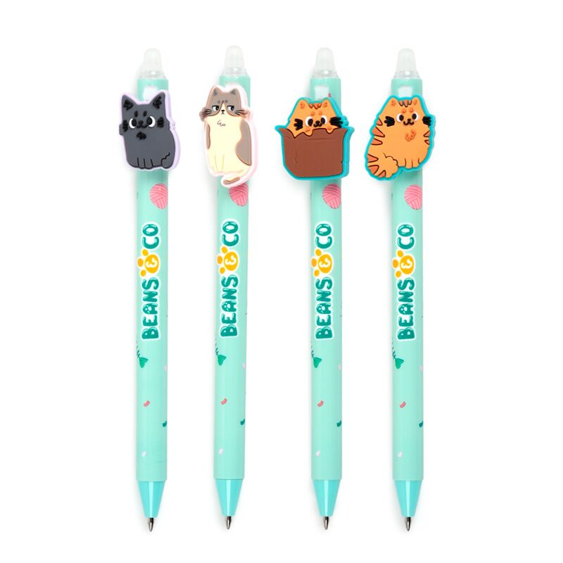 Erasable Pen with PVC Topper - Beans & Co Cats
