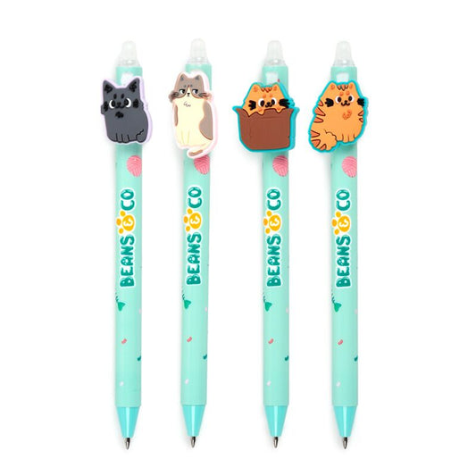 Erasable Pen with PVC Topper - Beans & Co Cats