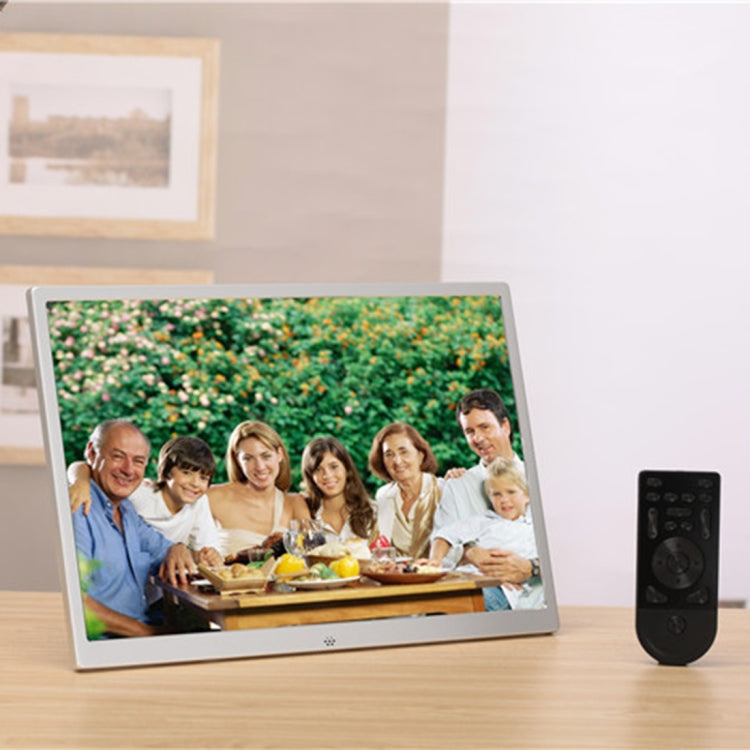 HSD1504 15.4 inch LED 1280x800 High Resolution Display Digital Photo Frame with Holder and Remote Control, Support SD / MMC / MS Card / USB Port, EU Plug(Gold), HSD1504 15.4 inch