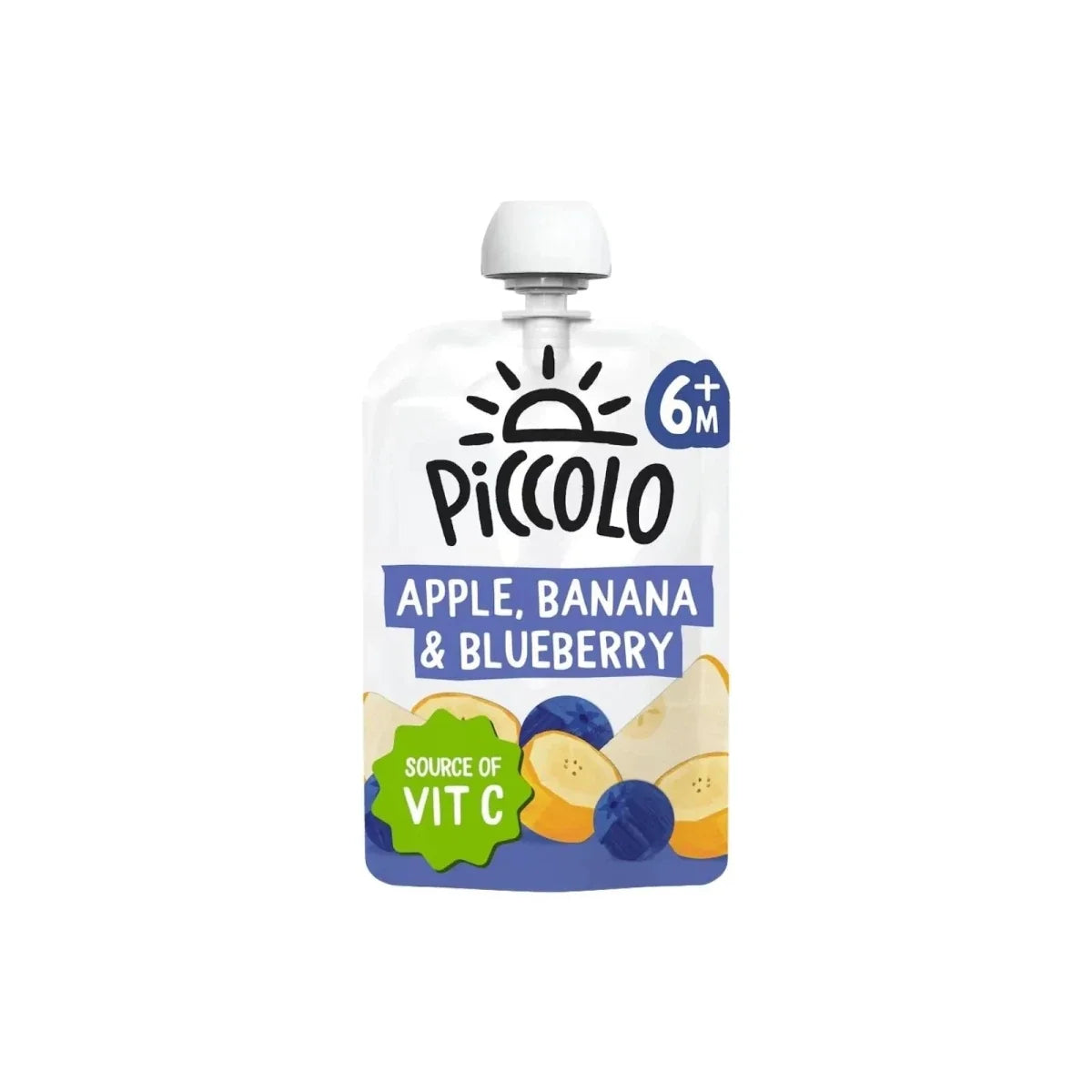 Piccolo Organic Apple Banana & Blueberry 6+ months 100g